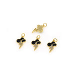 Shiny Enamel Cloud Micropavé Lightning Pendant-DIY Jewelry Making Accessories   12x19mm
