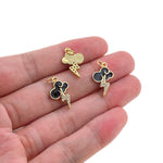 Shiny Enamel Cloud Micropavé Lightning Pendant-DIY Jewelry Making Accessories   12x19mm