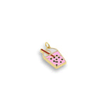 Shiny Enamel Milk Tea Pendant-DIY Jewelry Making Accessories   12x20mm