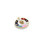 Shiny Enamel Multi-Element Micro-Pavé Mask Pendant-DIY Jewelry Making Accessories    30x32mm