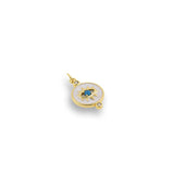 Shiny Enamel Round Evil Eye Pendant-DIY Jewelry Making Accessories   12x20mm