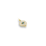 Shiny Enamel Round Evil Eye Pendant-DIY Jewelry Making Accessories   12x20mm