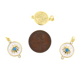 Shiny Enamel Round Evil Eye Pendant-DIY Jewelry Making Accessories   12x20mm