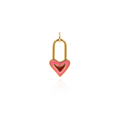 Shiny Minimalist Enamel Heart Pendant-DIY Jewelry Making Accessories   10x18mm