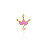 Shiny Minimalist Crown Zircon Pendant-DIY Jewelry Making Accessories   18x20mm