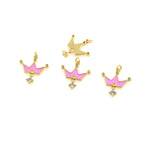 Shiny Minimalist Crown Zircon Pendant-DIY Jewelry Making Accessories   18x20mm