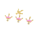 Shiny Minimalist Crown Zircon Pendant-DIY Jewelry Making Accessories   18x20mm
