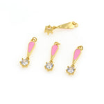 Shiny Minimalist Enamel Zircon Pendant-DIY Jewelry Making Accessory   5x25mm