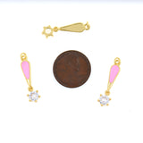 Shiny Minimalist Enamel Zircon Pendant-DIY Jewelry Making Accessory   5x25mm