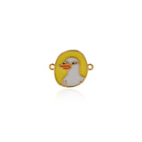 Shiny Enamel Little Yellow Duck Connector-DIY Jewelry Making Accessories   17.5x15mm