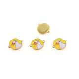 Shiny Enamel Little Yellow Duck Connector-DIY Jewelry Making Accessories   17.5x15mm