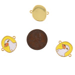 Shiny Enamel Little Yellow Duck Connector-DIY Jewelry Making Accessories   17.5x15mm