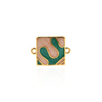 Shiny Enamel Square Connector-DIY Jewelry Making Accessories   16x12mm