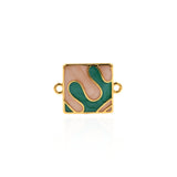 Shiny Enamel Square Connector-DIY Jewelry Making Accessories   16x12mm