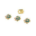 Shiny Enamel Square Connector-DIY Jewelry Making Accessories   16x12mm