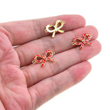Shiny Enamel Bow Connector-DIY Jewelry Making Accessories   21x12mm