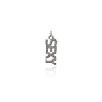 Shiny Round Micropavé SEXY Pendant-DIY Jewelry Making Accessories   7x18mm
