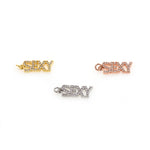 Shiny Round Micropavé SEXY Pendant-DIY Jewelry Making Accessories   7x18mm