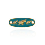Shiny Enamel Elephant Zircon Connector-DIY Jewelry Making Accessories   30x11mm