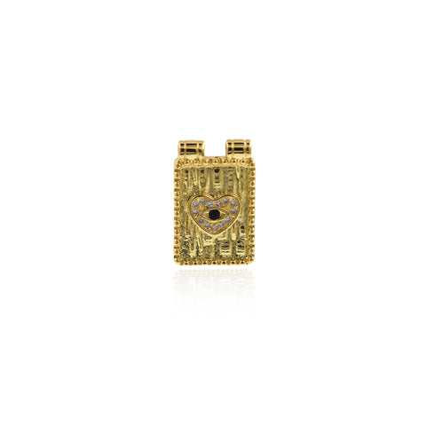 Rectangular Evil Eye Pendant-DIY Jewelry Making Accessories  13x20mm
