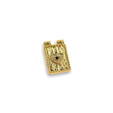 Rectangular Evil Eye Pendant-DIY Jewelry Making Accessories  13x20mm