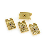 Rectangular Evil Eye Pendant-DIY Jewelry Making Accessories  13x20mm