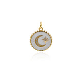 Exquisite Enamel Moon Polaris Pendant-DIY Jewelry Making Accessories   16x18mm