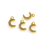 Exquisite Micropavé Moon Pendant-DIY Jewelry Making Accessories    9x13mm