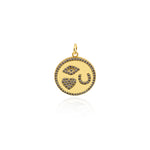 Delicate Round Micropavé Multi-Element Pendant-DIY Jewelry Making Accessories   19x21mm