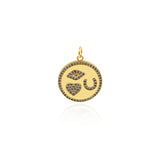 Delicate Round Micropavé Multi-Element Pendant-DIY Jewelry Making Accessories   19x21mm