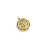 Delicate Round Micropavé Multi-Element Pendant-DIY Jewelry Making Accessories   19x21mm