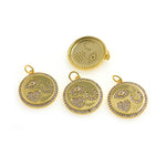 Delicate Round Micropavé Multi-Element Pendant-DIY Jewelry Making Accessories   19x21mm
