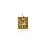 Exquisite Rectangle Sword Heart Zircon Pendant-DIY Jewelry Making Accessories   15x21mm