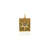 Exquisite Rectangle Sword Heart Zircon Pendant-DIY Jewelry Making Accessories   15x21mm