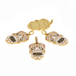 Exquisite Enamel Micropavé Skull Pendant-DIY Jewelry Making Accessories   24x45mm