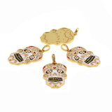Exquisite Enamel Micropavé Skull Pendant-DIY Jewelry Making Accessories   24x45mm