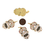 Exquisite Enamel Micropavé Skull Pendant-DIY Jewelry Making Accessories   24x45mm