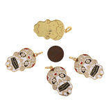 Exquisite Enamel Micropavé Skull Pendant-DIY Jewelry Making Accessories   24x45mm