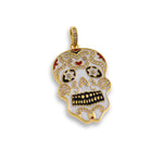 Exquisite Enamel Micropavé Skull Pendant-DIY Jewelry Making Accessories   24x45mm