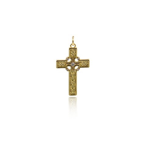 Shiny Cross Zircon Pendant-DIY Jewelry Making Accessories    17x27mm