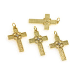 Shiny Cross Zircon Pendant-DIY Jewelry Making Accessories    17x27mm