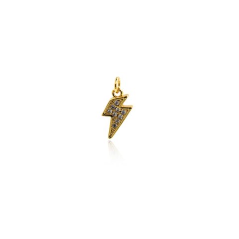 Shiny Micropavé Lightning Pendant-DIY Jewelry Making Accessories    7x12.5mm