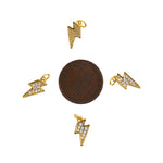 Shiny Micropavé Lightning Pendant-DIY Jewelry Making Accessories    7x12.5mm