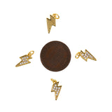 Shiny Micropavé Lightning Pendant-DIY Jewelry Making Accessories    7x12.5mm