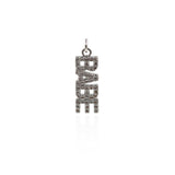 Shiny Micropavé BABE Pendant-DIY Jewelry Making Accessories   6.5x20mm