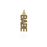 Shiny Micropavé BABE Pendant-DIY Jewelry Making Accessories   6.5x20mm