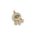 Shiny Enamel Heart Shaped Evil Eye Pendant-DIY Jewelry Making Accessories   14x23mm