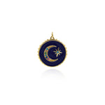Shiny Enamel Moon Pendant-DIY Jewelry Making Accessories   26x28mm