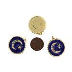 Shiny Enamel Moon Pendant-DIY Jewelry Making Accessories   26x28mm