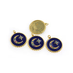 Shiny Enamel Moon Pendant-DIY Jewelry Making Accessories   26x28mm